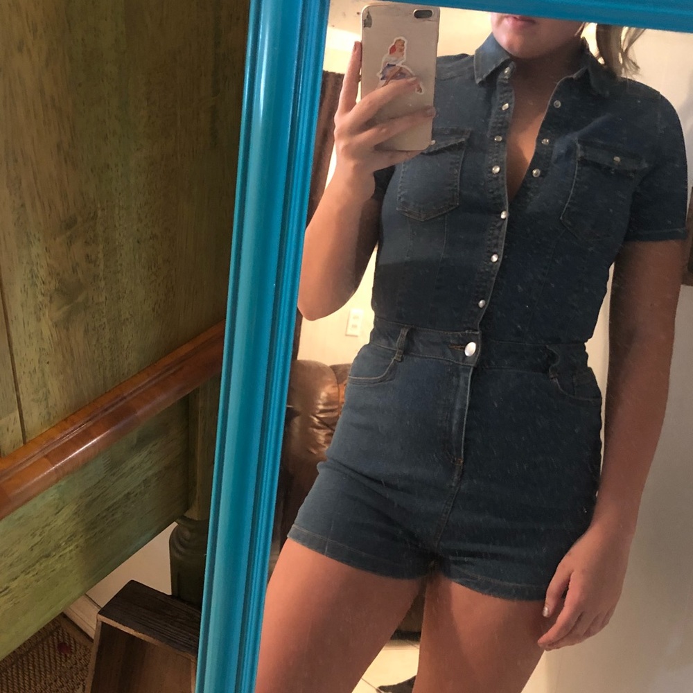 Denim romper